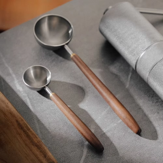 Luxus Barista Sleek Wood & Edelstahl Kaffee Scoops