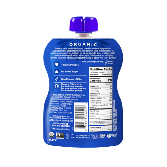 Mamma Chia Organic Chia Squeeze Wild Raspberry 99 g