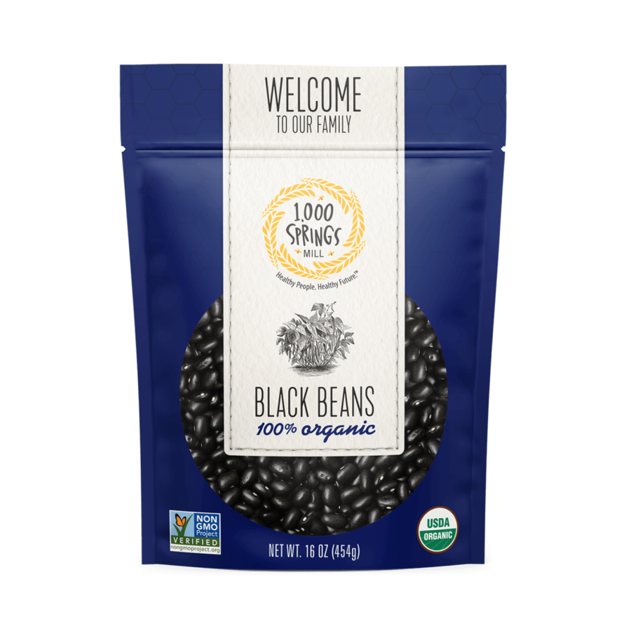 1000 Springs Mill Organic Schwarz Beans 454 g