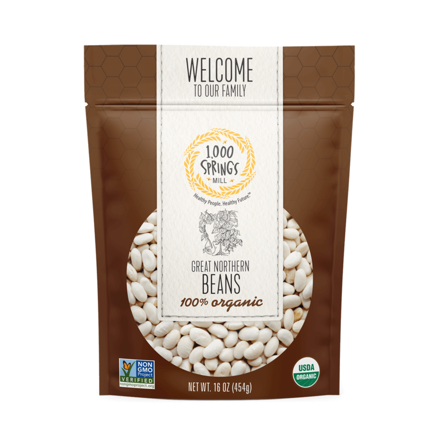 1000 Springs Mill Organic Great Northern Beans 454 g