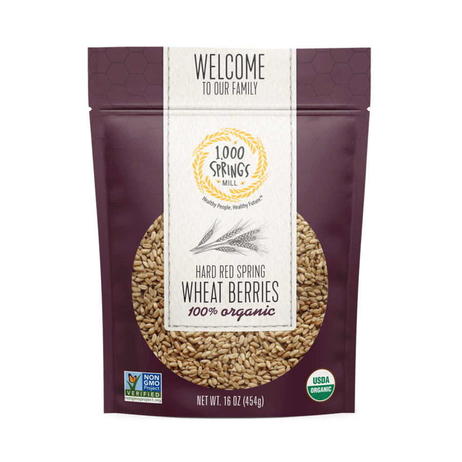 1000 Springs Mill Organic Hard Rot Spring Weizen Beeren 454 g