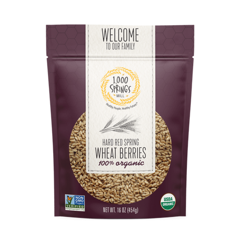 1000 Springs Mill Organic Hard Rot Spring Weizen Beeren 454 g