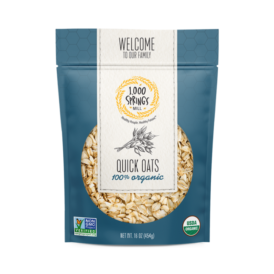 1000 Springs Mill Organic Quick Oats 454 g