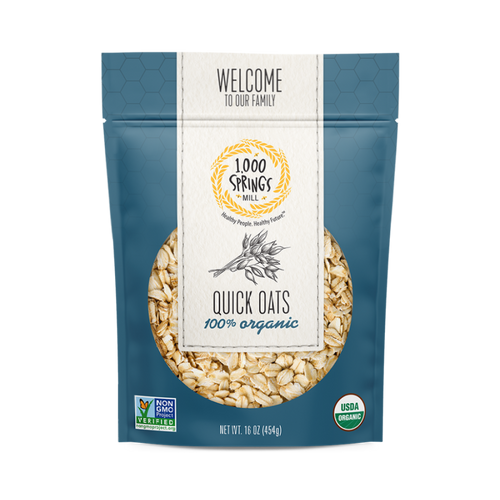 1000 Springs Mill Organic Quick Oats 454 g