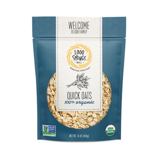 1000 Springs Mill Organic Quick Oats 454 g