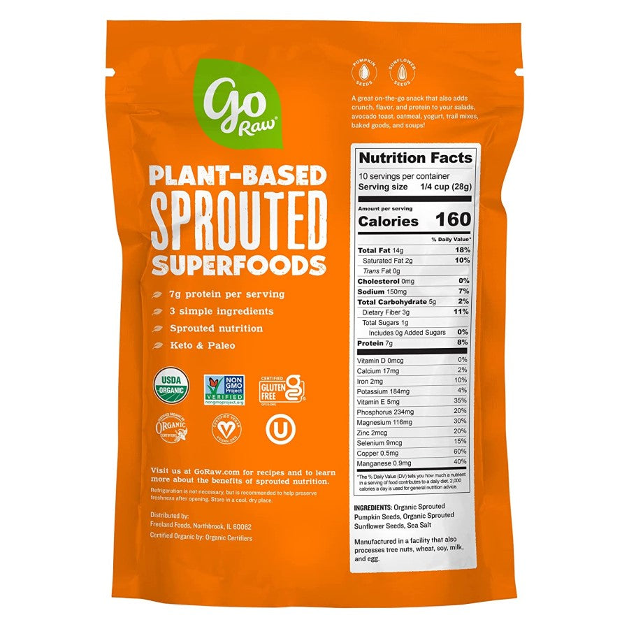 Go Raw Sprouted Organic Pumpkin & Sonnenblumensamen mit Meersalz 283 g