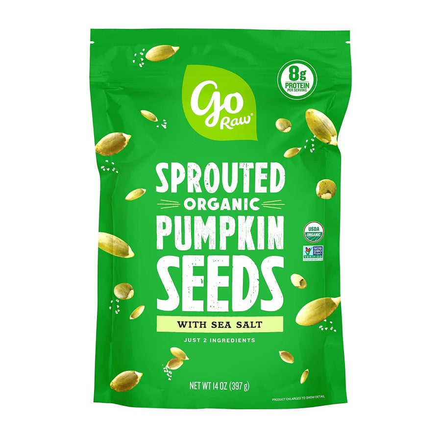 Go Raw Sprouted Organic Pumpkin Seeds mit Meersalz