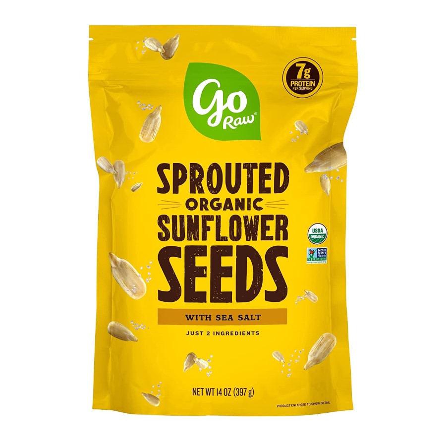 Go Raw Sprouted Organic Sonnenblumensamen mit Meersalz