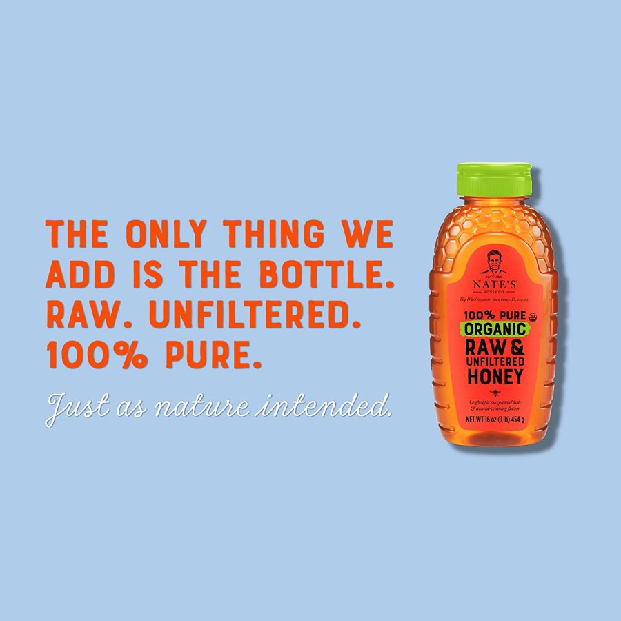 Nature Nate's Honey Co 100% Reiner Organischer Roh- & Ungefilterter Honig