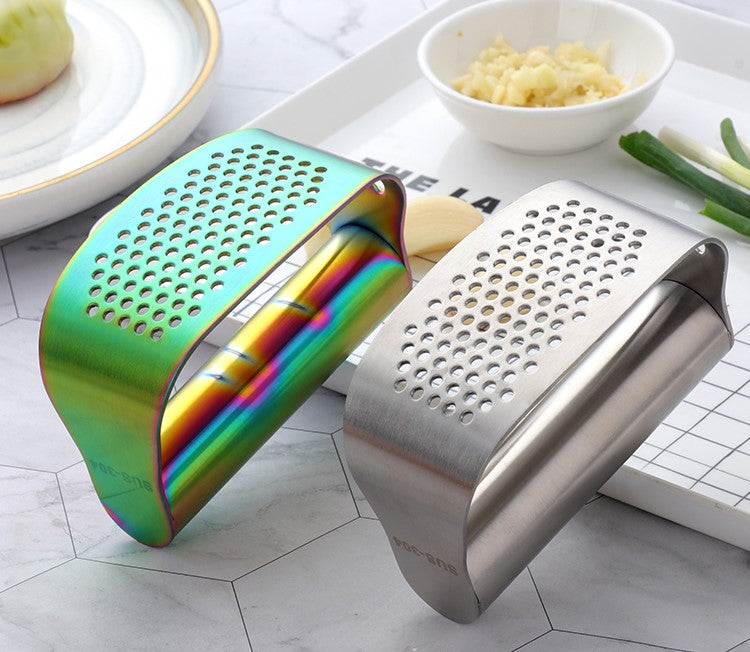 Edelstahl Curved Garlic Rocker Press & Bottle Opener