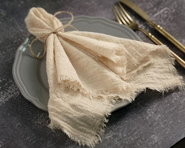 Reine Baumwolle Rustikal Style Gauze Tuch Servietten 4er-Set