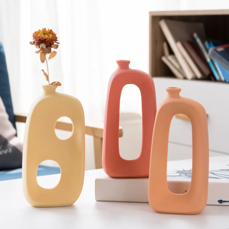 Abstrakte moderne Kunst Bunte Keramikvasen