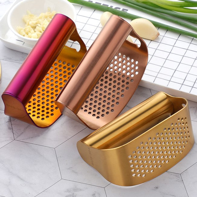 Edelstahl Curved Garlic Rocker Press & Bottle Opener