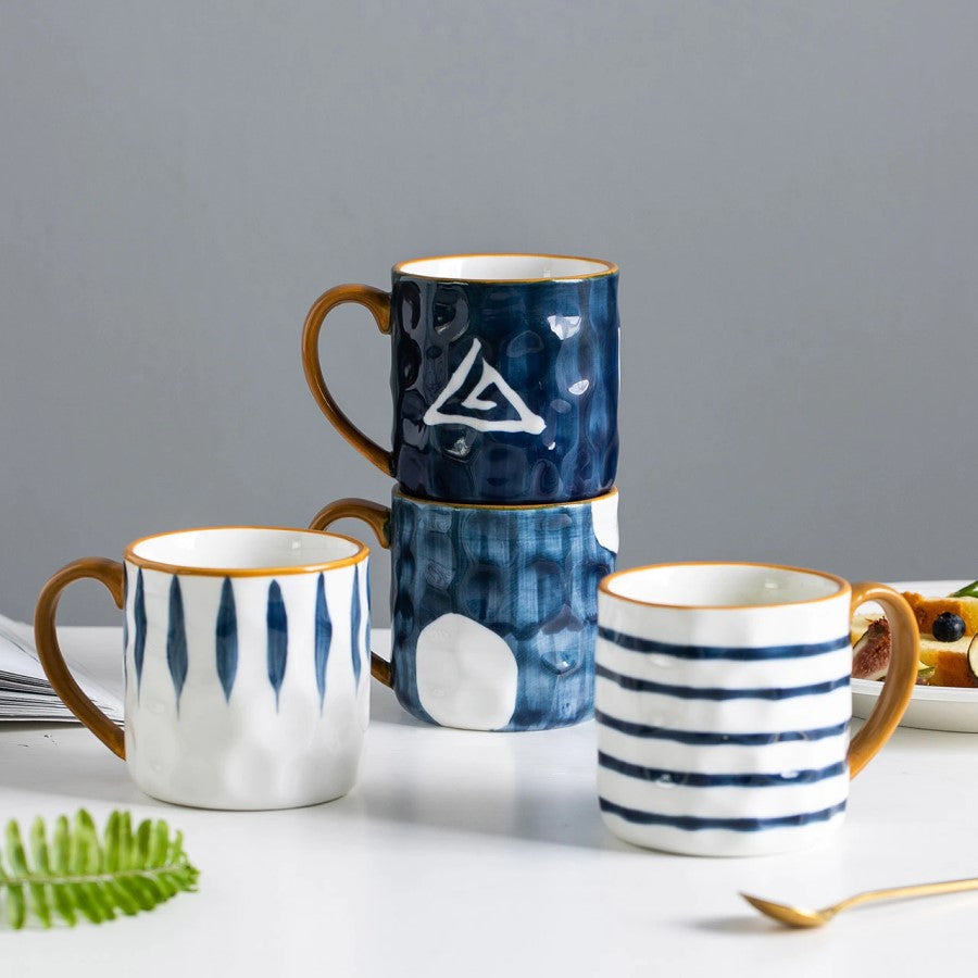 Nautical Style Keramikbecher mit glätten Glättglas Finish