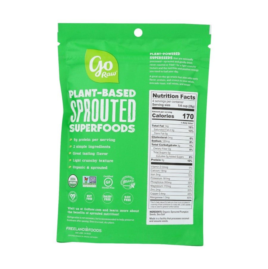 Go Raw Sprouted Organic Pumpkin Seeds mit Meersalz