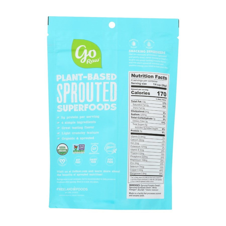 Go Raw Sprouted Organic Snacking Seeds Sea Salt & Essig 113 g
