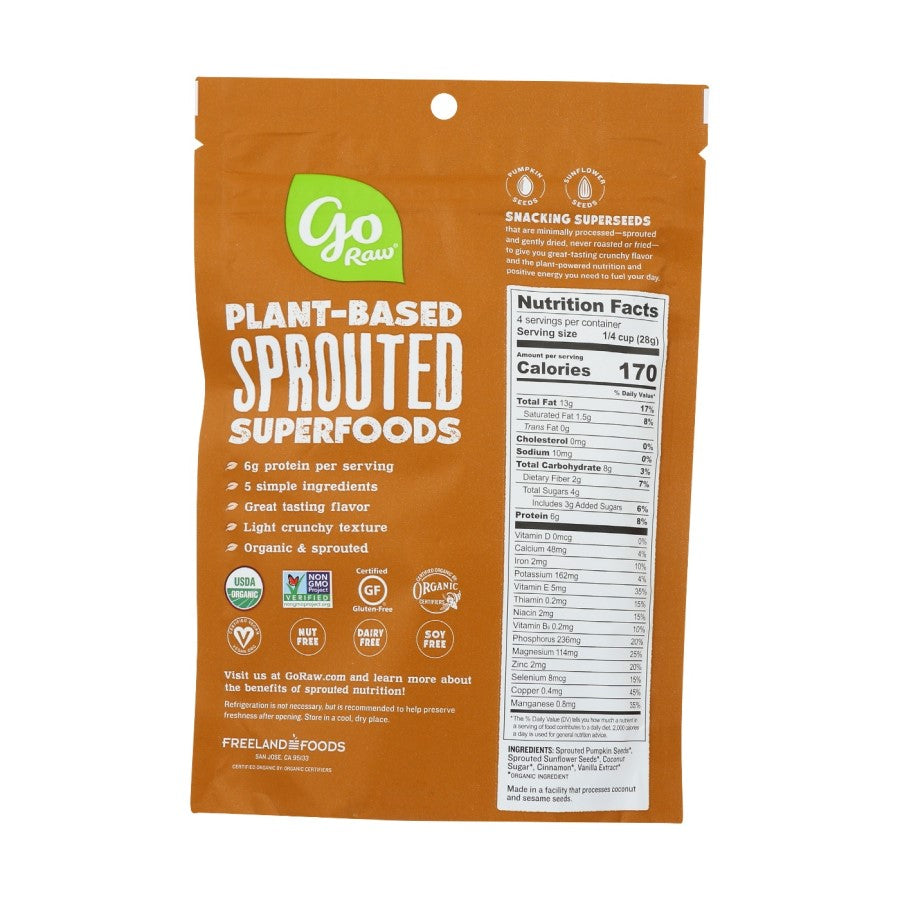 Go Raw Sprouted Organic Snacking Seeds Süßer Zimt 113 g