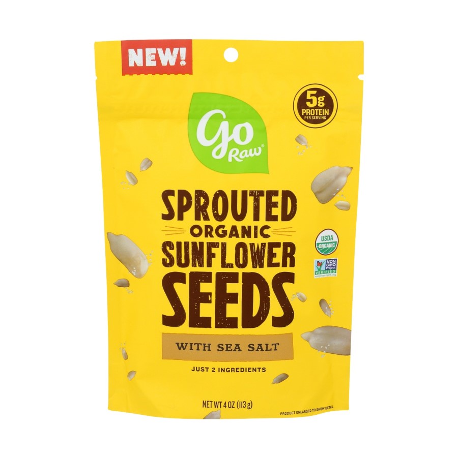Go Raw Sprouted Organic Sonnenblumensamen mit Meersalz