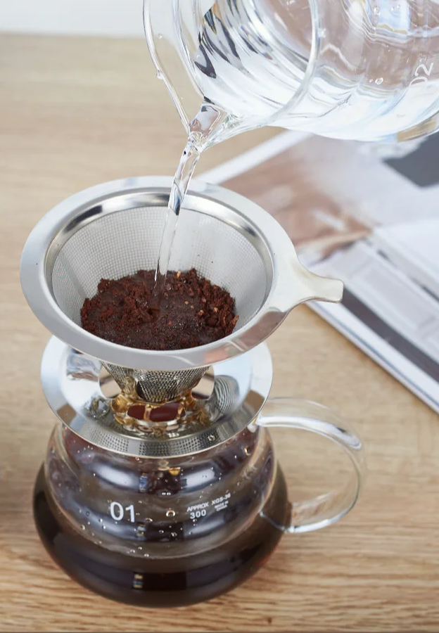Wiederverwendbarer Edelstahl, über Kegel Kaffeefilterkorb