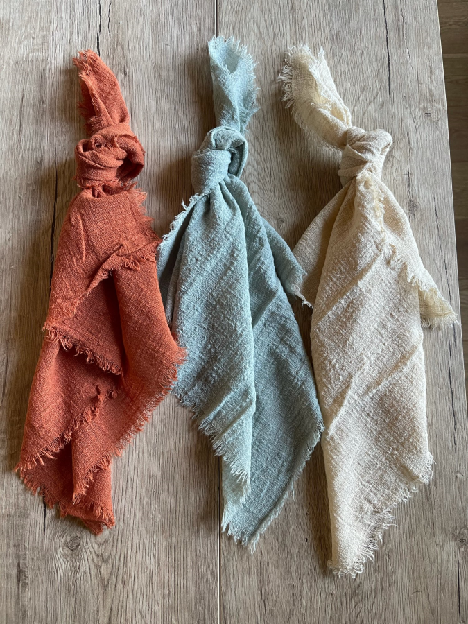 Reine Baumwolle Rustikal Style Gauze Tuch Servietten 4er-Set