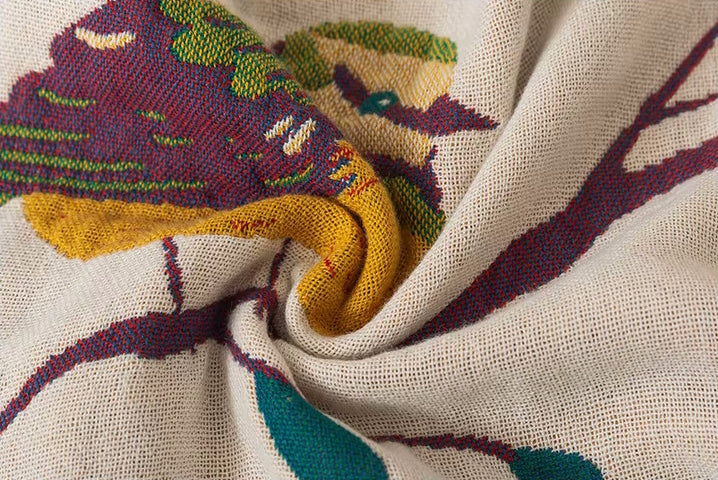 Paradiso Vögel Reversible Baumwoll Steppdecke Coverlet Leichte Bettwäsche mit Fringe