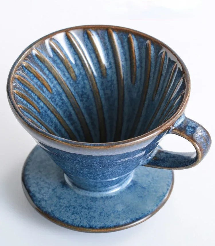 Oceanside Pour Over Ceramic Cone Coffee Brewing Set