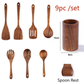9 Stück Teak Wood Küchenwerkzeug