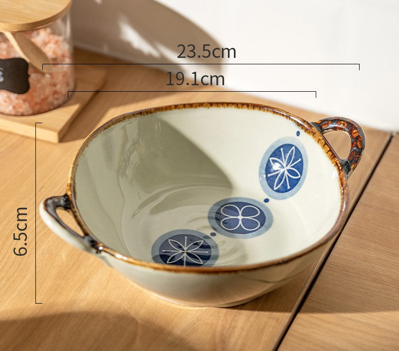 Farmhouse Stil unregelmäßig geformte Keramikschalen mit Griffen