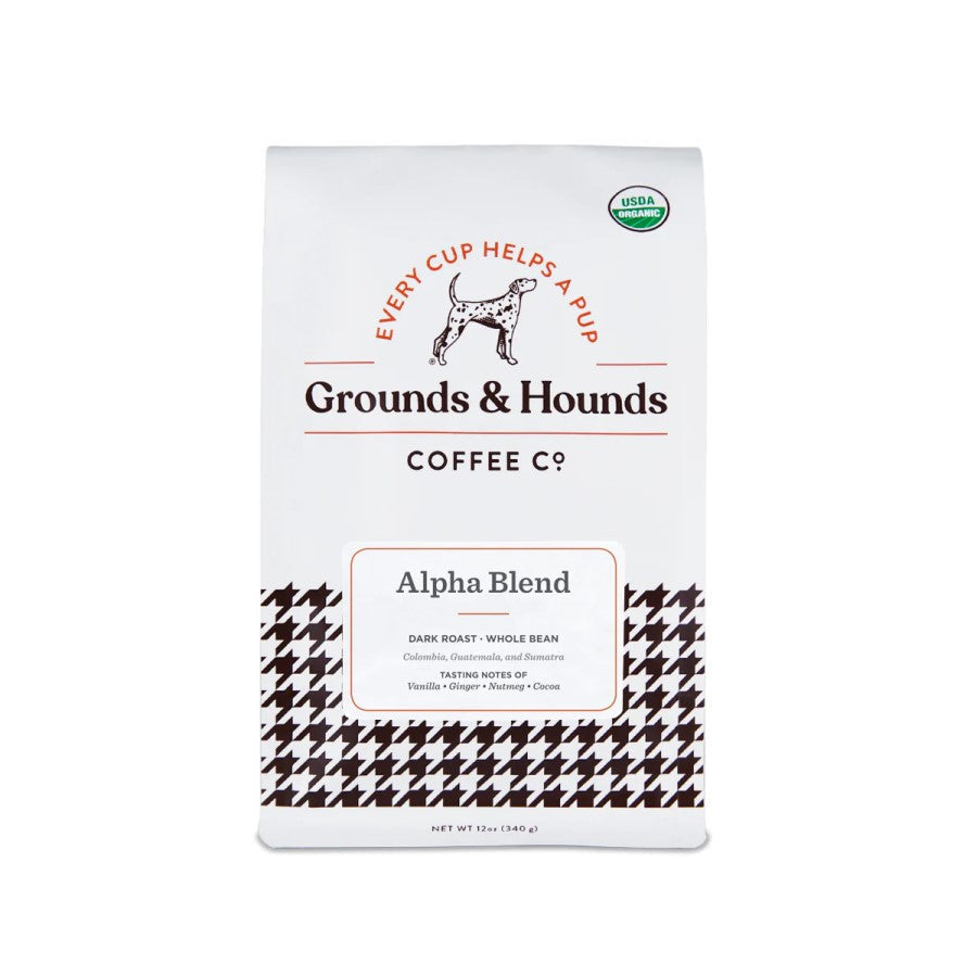Grounds & Hounds Coffee Co. Alpha Blend Organic Dark Roast Whole Bean 34 g