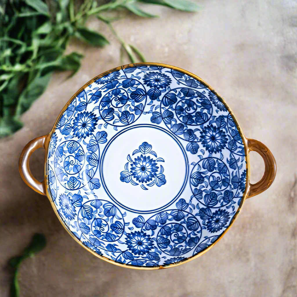 Farmhouse Oriental Style unregelmäßig geformte Keramikschalen mit Griffen