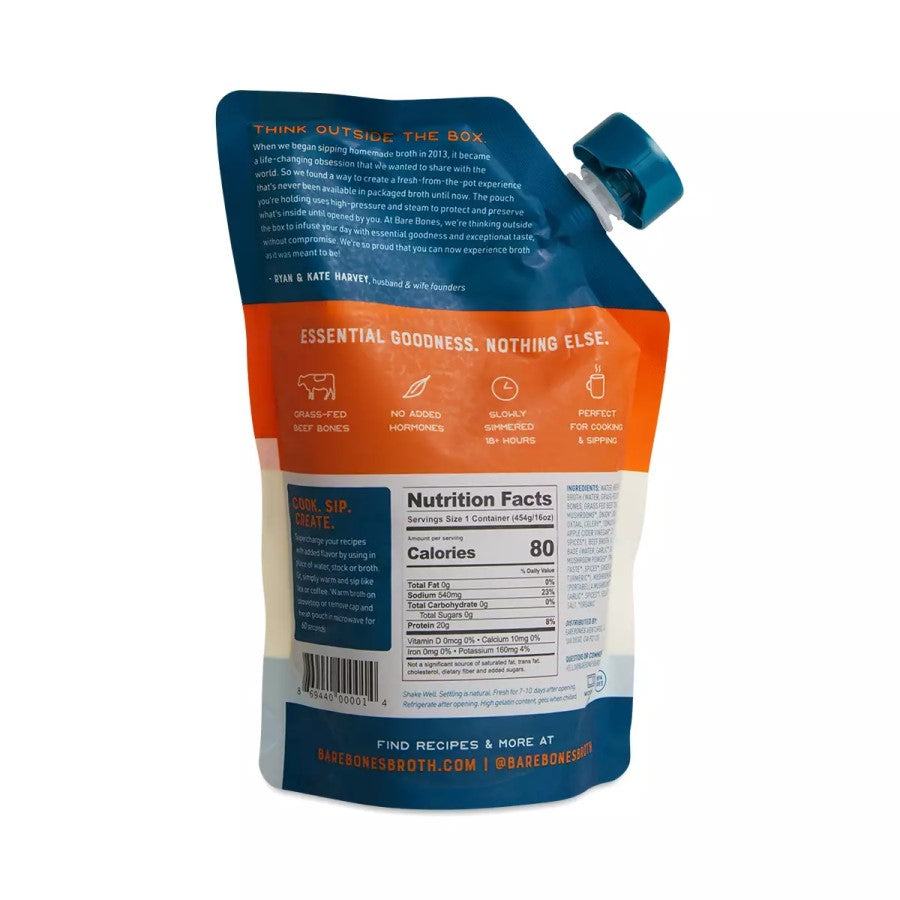 Bare Bones 100% Gras Fed Beef Bone Broth 454 g