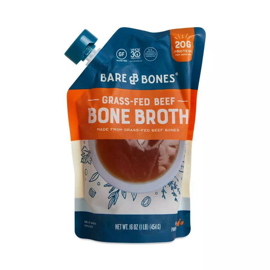 Bare Bones 100% Gras Fed Beef Bone Broth 454 g