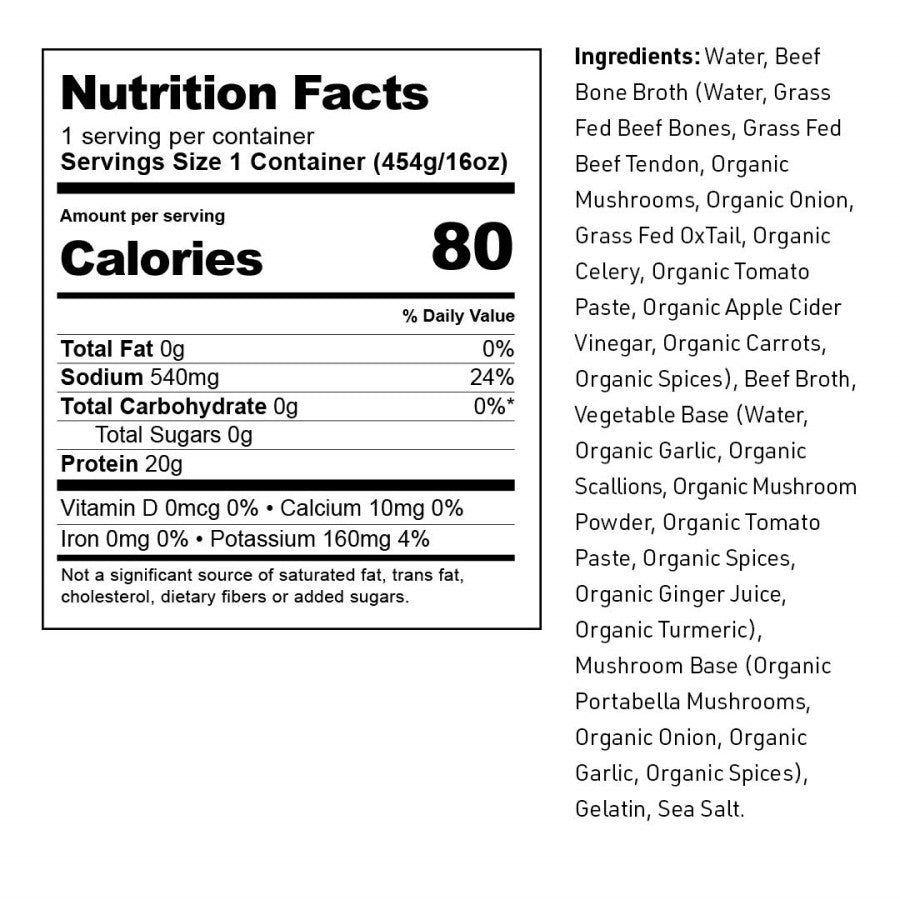 Bare Bones 100% Gras Fed Beef Bone Broth 454 g