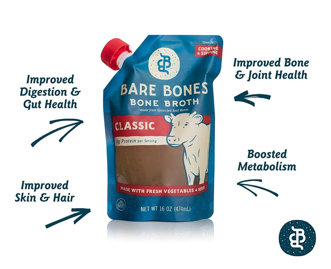 Bare Bones 100% Gras Fed Beef Bone Broth 454 g