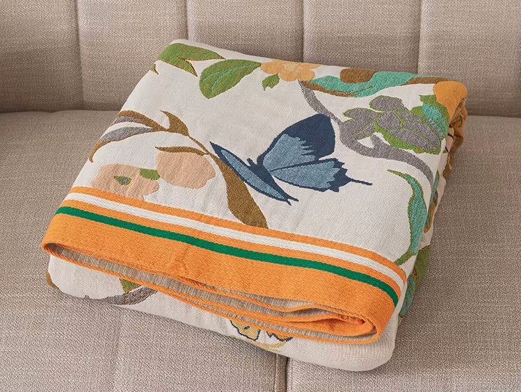 Schmetterlingshain Reversible Baumwoll Steppdecke Coverlet Leichte Bettwäsche
