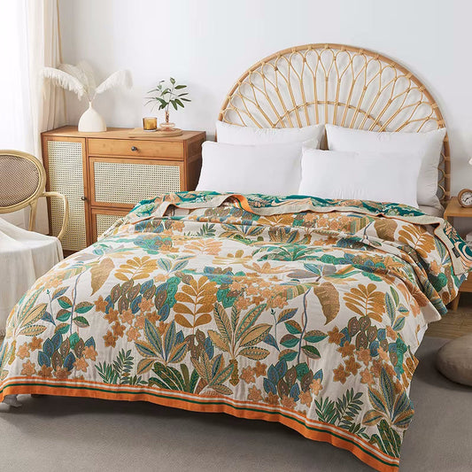 Emerald Eden Reversible Baumwollquilt Coverlet Leichte Bettwäsche