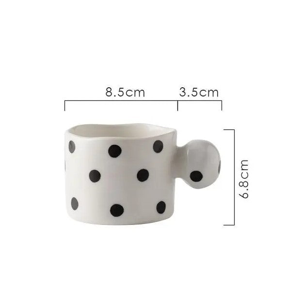 Farmhouse Schwarz Polka Dot Style unregelmäßig geformte Keramik-Dinnerware