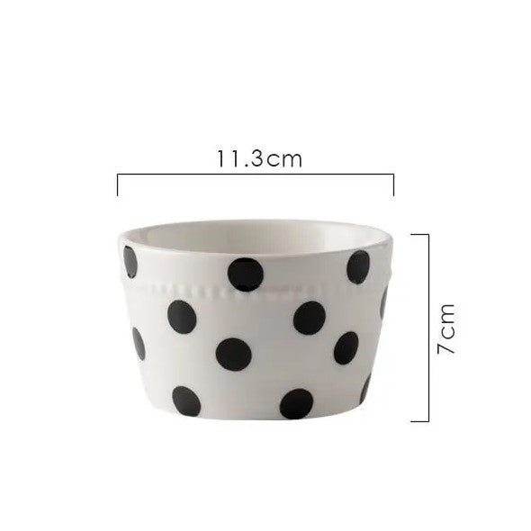 Farmhouse Schwarz Polka Dot Style unregelmäßig geformte Keramik-Dinnerware