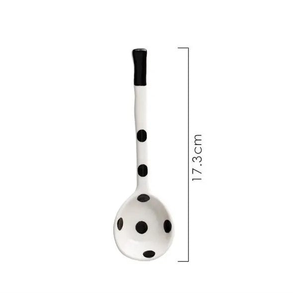 Farmhouse Schwarz Polka Dot Style unregelmäßig geformte Keramik-Dinnerware