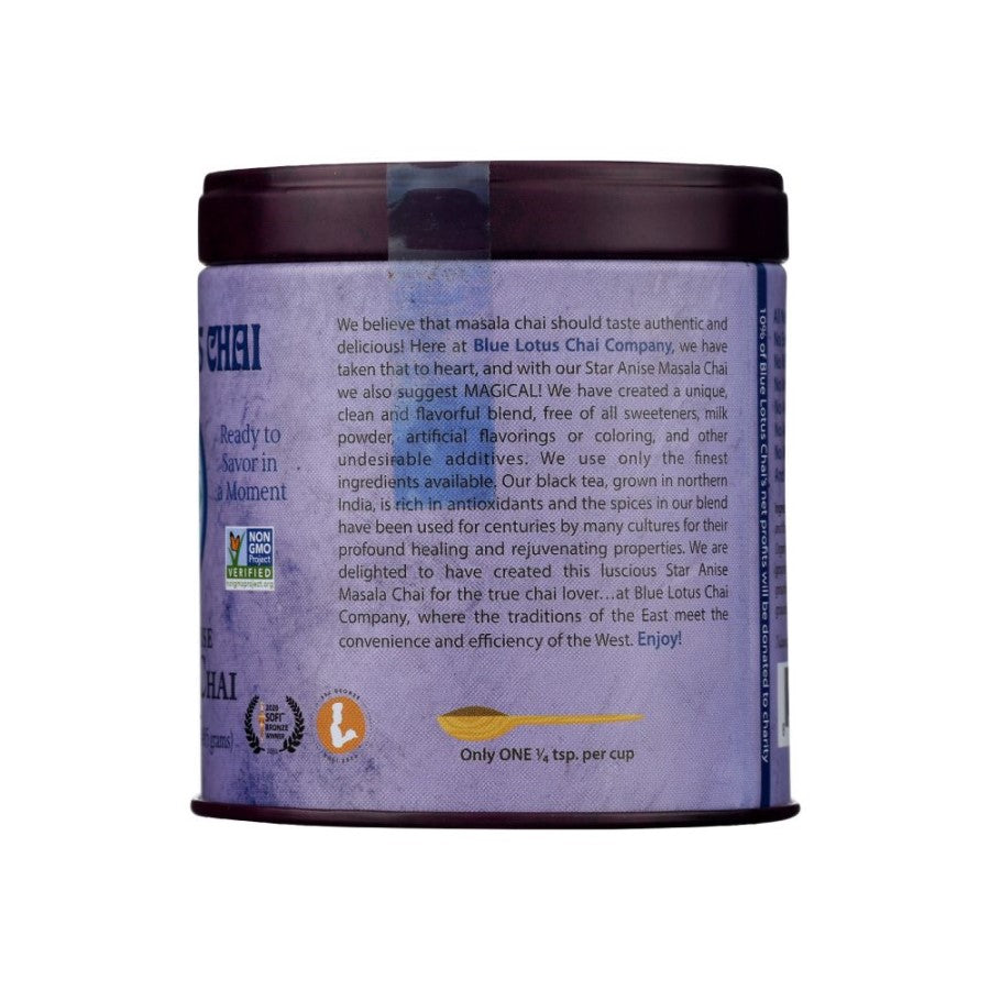 Blauer Lotus Chai Nicht-GVO-Star Anise Masala Chai Tee 85 g