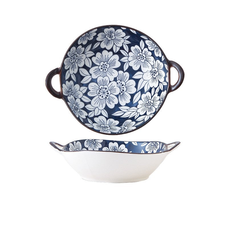 Farmhouse mediterranen Stil unregelmäßig geformte Keramikschalen mit Griffen