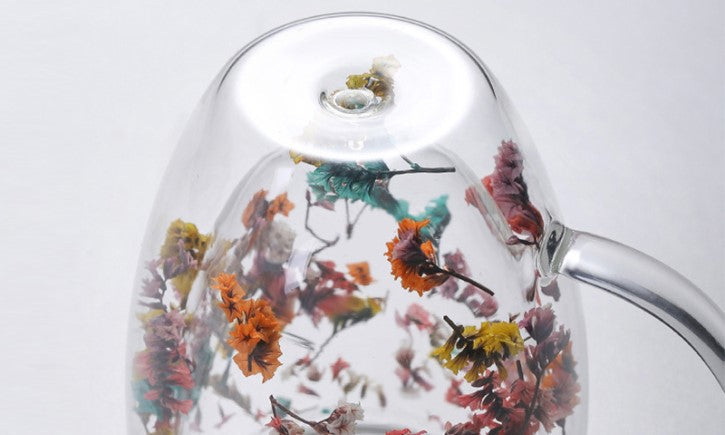 Brilliant Meadow Getrocknete Blumen Doppelwand Glasbecher