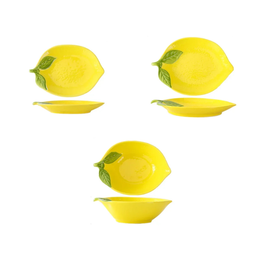 Helle Zitrone geformte Keramik dekorative Serveware