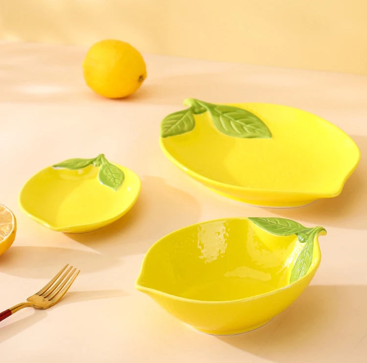Helle Zitrone geformte Keramik dekorative Serveware