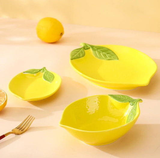 Helle Zitrone geformte Keramik dekorative Serveware