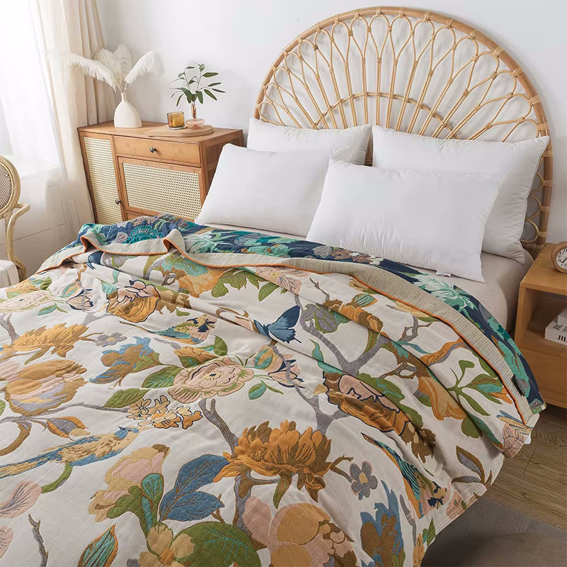Schmetterlingshain Reversible Baumwoll Steppdecke Coverlet Leichte Bettwäsche