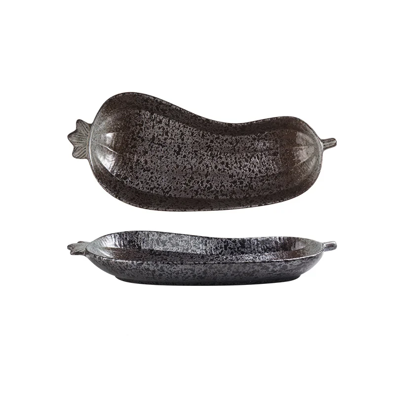 Auberginenförmige Keramik Dekorative Serveware