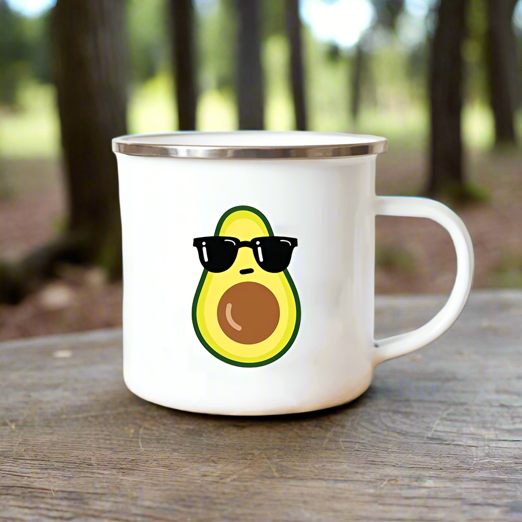 Adorable Avocado Edelstahl Emaill Camp Becher