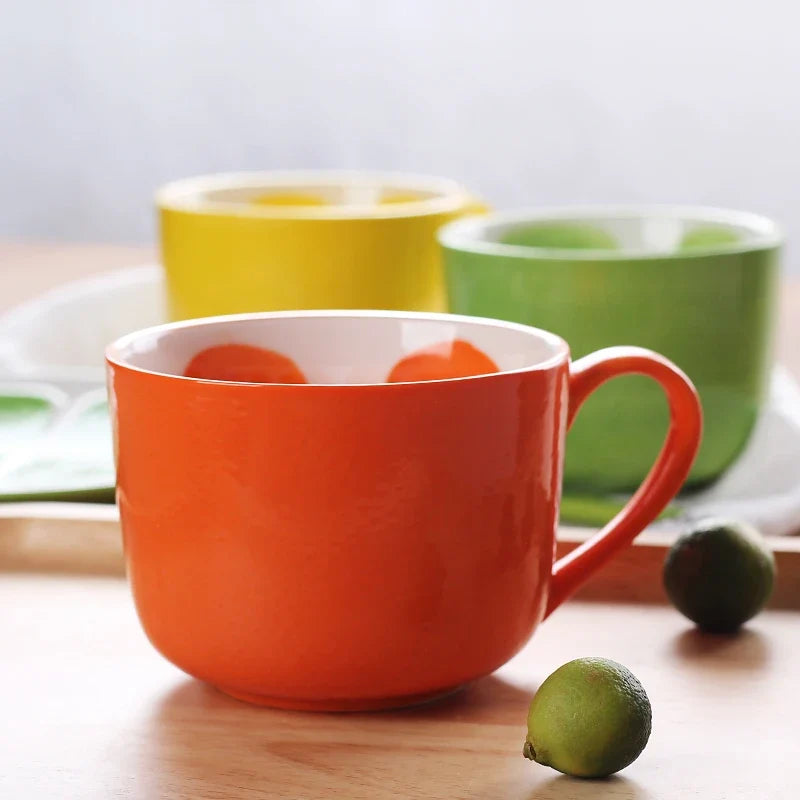 Sommer Fruit Style Keramikbecher, Löffel & Platte Set