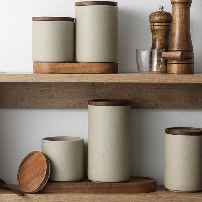 Organic Modern Style Holz & Keramik Siegelbare Lebensmittel Lager Gläser